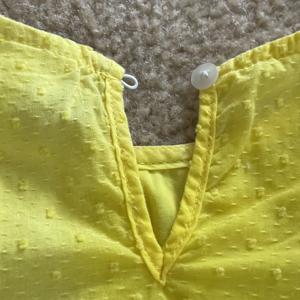 Girls Yellow Ruffle Shirt - Picture 2 of 3
